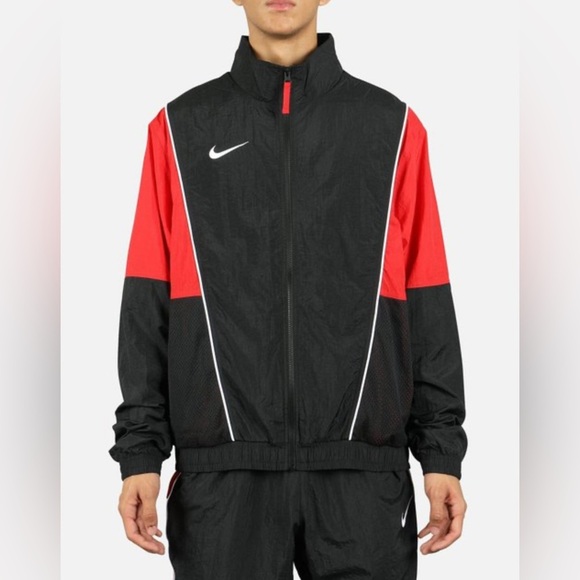 Y2K Nike Black and Red Windbreaker Jacket tracksuit size M - Picture 1 of 12